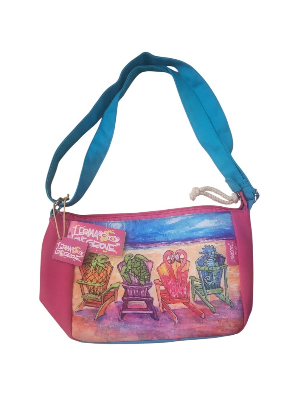 NWT Leoma Lovegrove Art Beach Canvas Purse / Crossbody Bag Resort Vacation - Picture 13 of 13